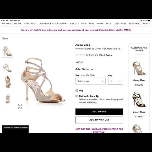 Jimmy Choo Champagne Ivette Sandal 85 Heel, Size: EU 39 (Approx. US 9) - Picture 11 of 12